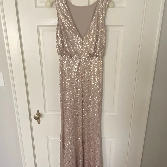 David’s bridal gold sequin formal dress. EUC Worn once.  XS. - Picture 4 of 10